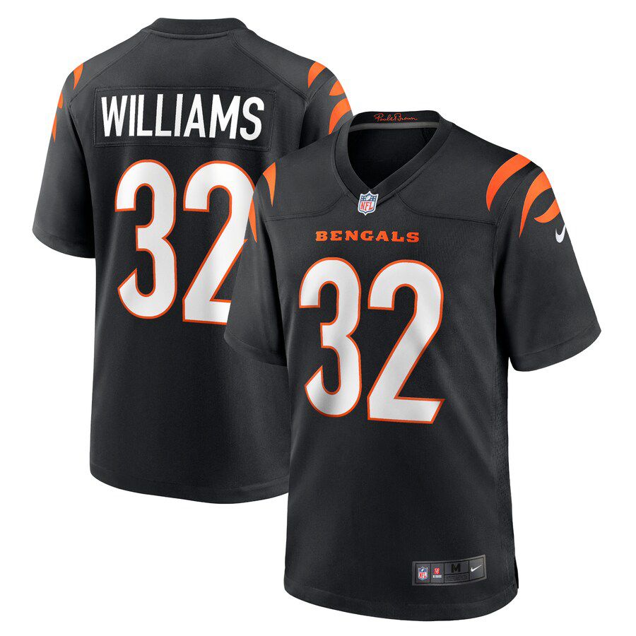 Men Cincinnati Bengals #32 Trayveon Williams Nike Black Game NFL Jersey->cincinnati bengals->NFL Jersey